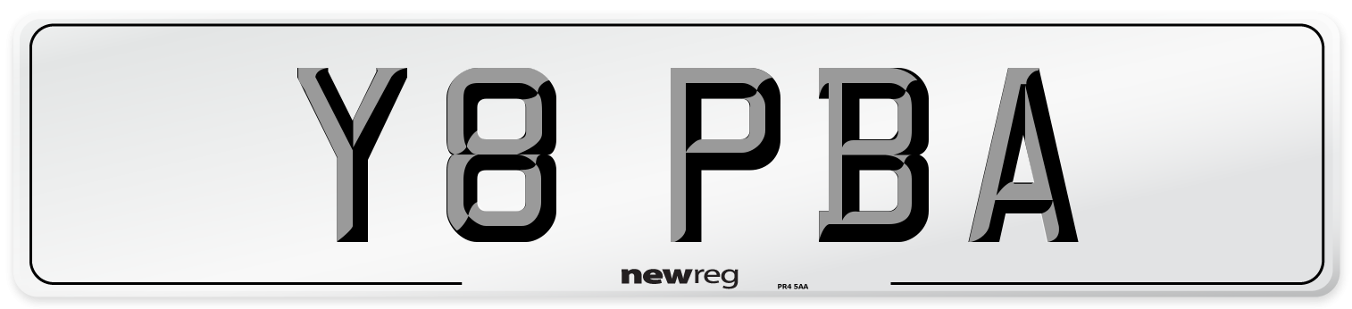 Y8 PBA Number Plate from New Reg
